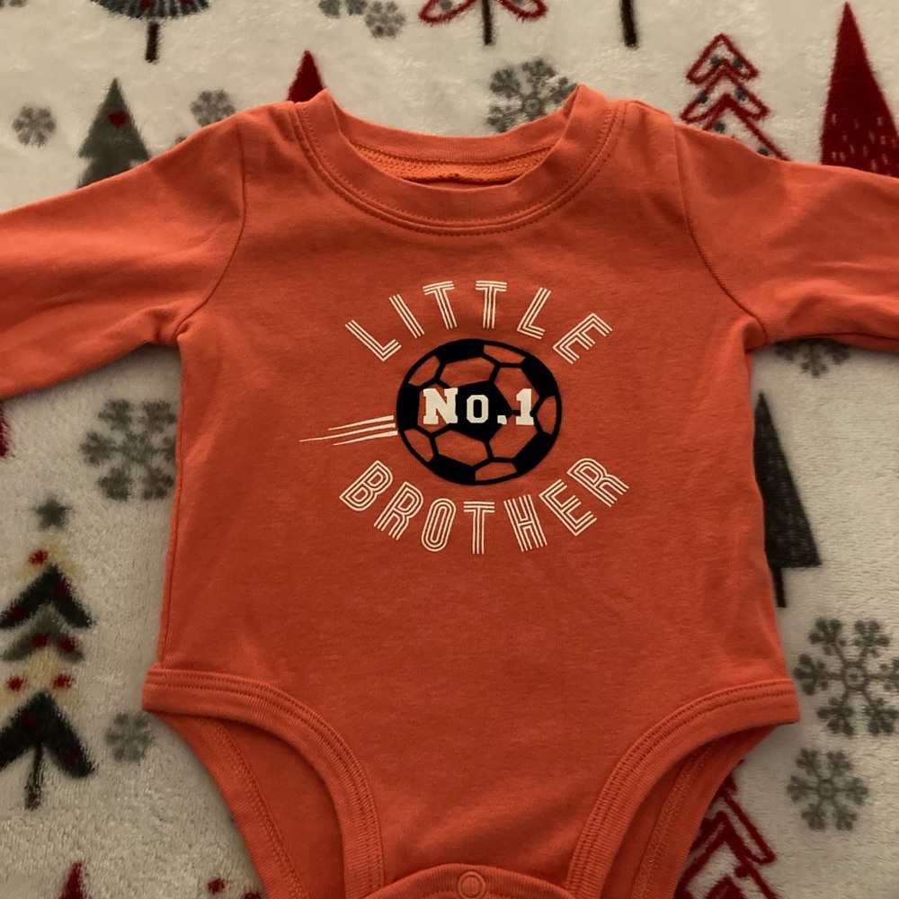 Carters long sleeve “little brother “ onesie